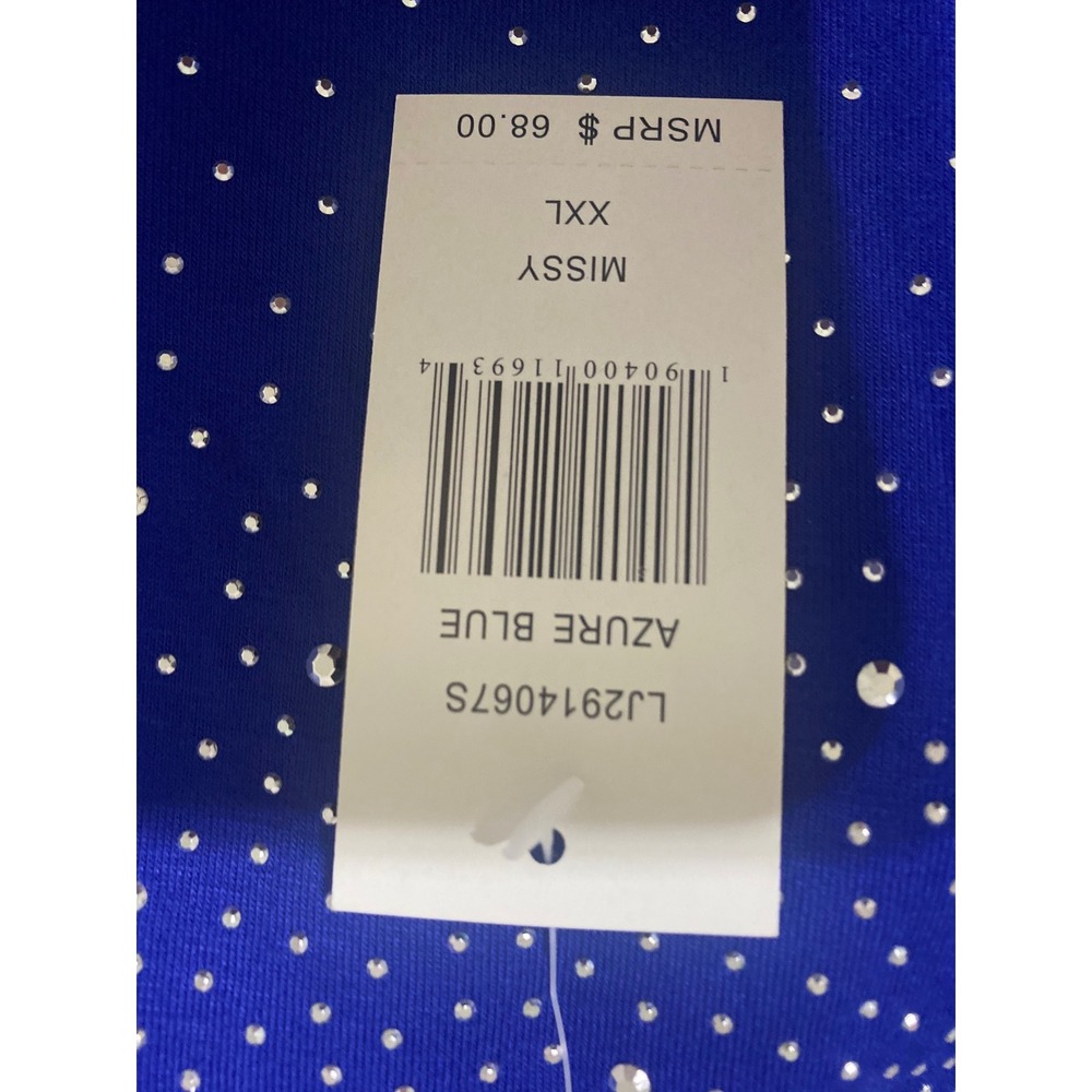 Design History Azure Blue Rhinestone Embellished Top XXL LJ2914067S New - Picture 4 of 7